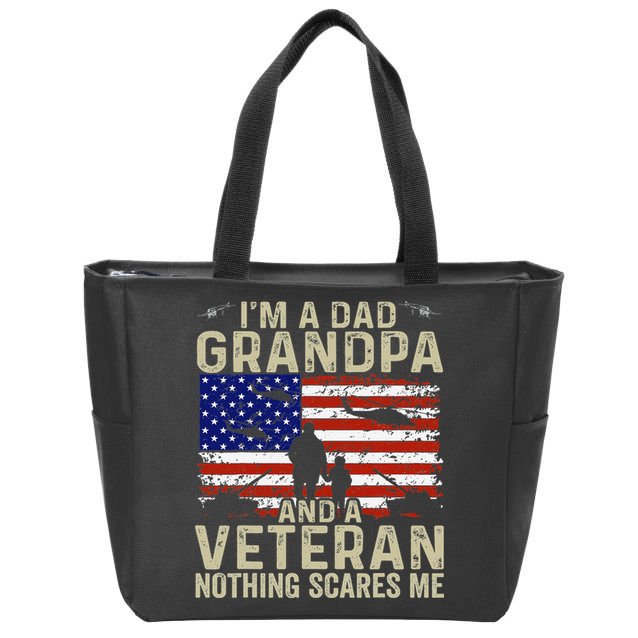 Veteran Grandpa For Grandpa Veteran Fathers Day Zip Tote Bag
