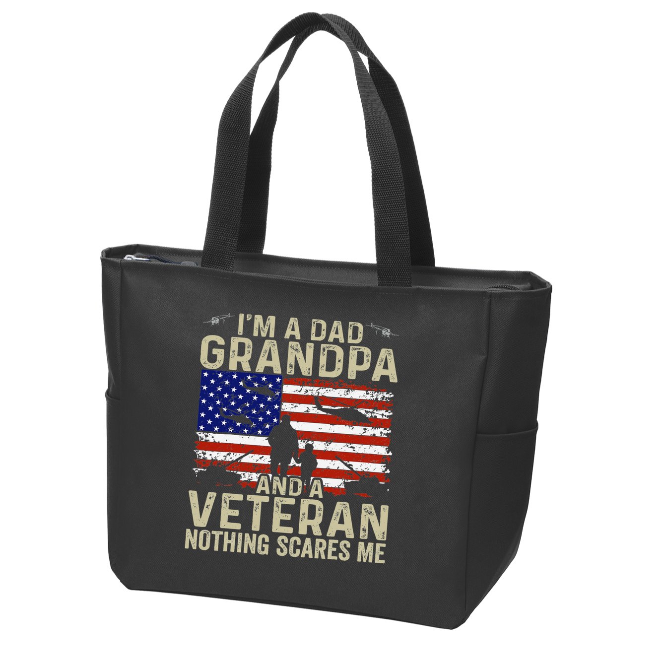 Veteran Grandpa For Grandpa Veteran Fathers Day Zip Tote Bag