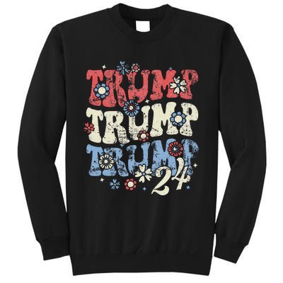 Vintage Groovy Flower Trump Trump Trump 2024 Sweatshirt