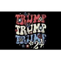 Vintage Groovy Flower Trump Trump Trump 2024 Bumper Sticker