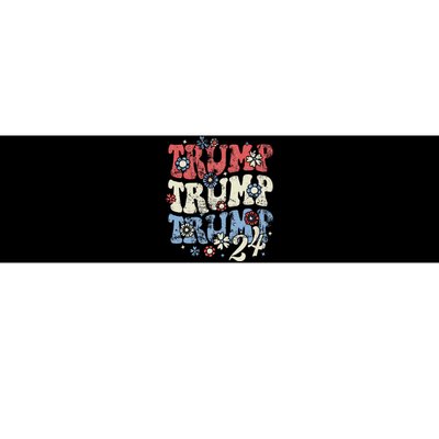 Vintage Groovy Flower Trump Trump Trump 2024 Bumper Sticker