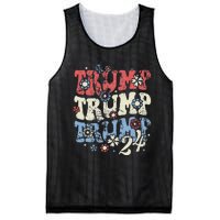 Vintage Groovy Flower Trump Trump Trump 2024 Mesh Reversible Basketball Jersey Tank