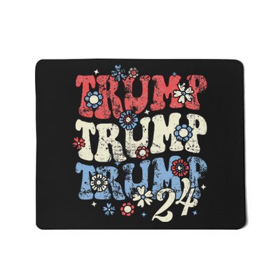 Vintage Groovy Flower Trump Trump Trump 2024 Mousepad