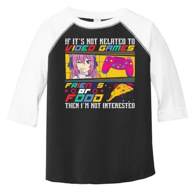 Video Games Friends Food Pizza Gamer Anime Gift Toddler Fine Jersey T-Shirt