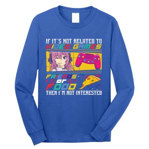 Video Games Friends Food Pizza Gamer Anime Gift Long Sleeve Shirt