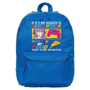 Video Games Friends Food Pizza Gamer Anime Gift 16 in Basic Backpack