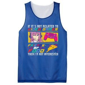 Video Games Friends Food Pizza Gamer Anime Gift Mesh Reversible Basketball Jersey Tank