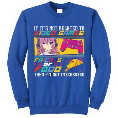 Video Games Friends Food Pizza Gamer Anime Gift Tall Sweatshirt