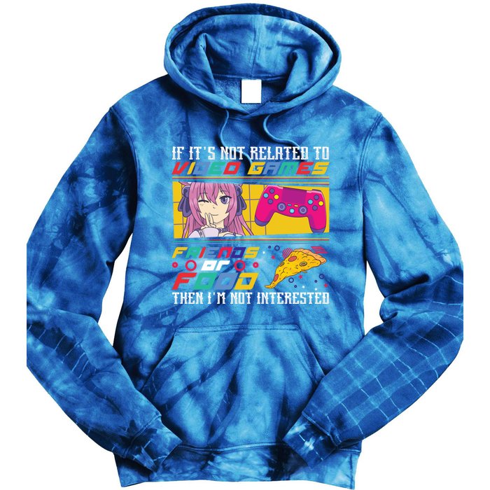 Video Games Friends Food Pizza Gamer Anime Gift Tie Dye Hoodie