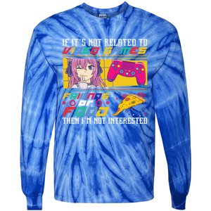 Video Games Friends Food Pizza Gamer Anime Gift Tie-Dye Long Sleeve Shirt