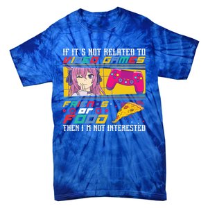 Video Games Friends Food Pizza Gamer Anime Gift Tie-Dye T-Shirt