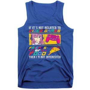 Video Games Friends Food Pizza Gamer Anime Gift Tank Top