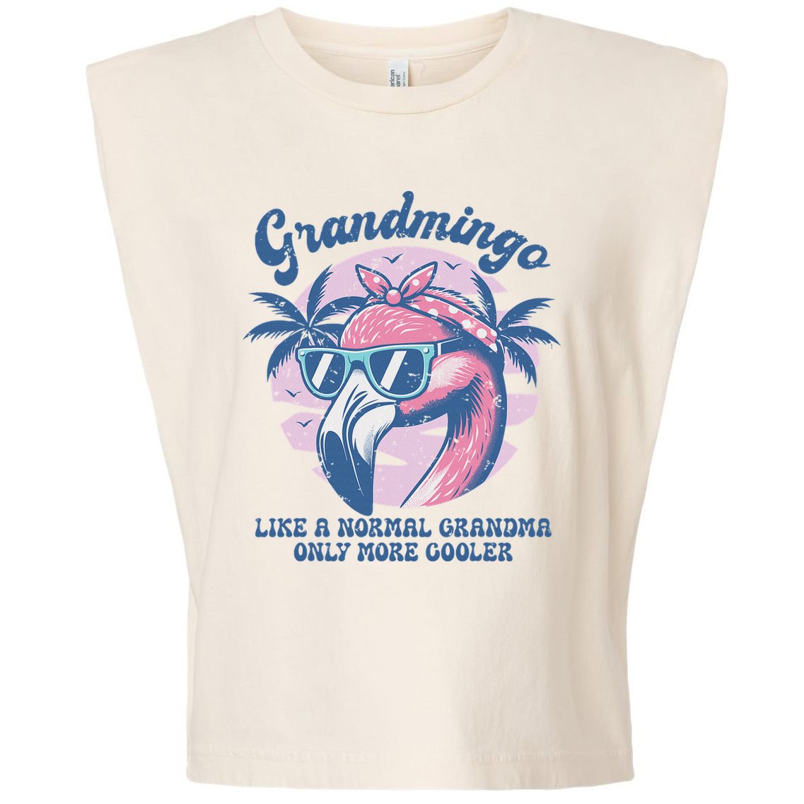 Vintage Grandmingo Flamingo Grandma Summer Vacation Women Garment-Dyed Women's Muscle Tee
