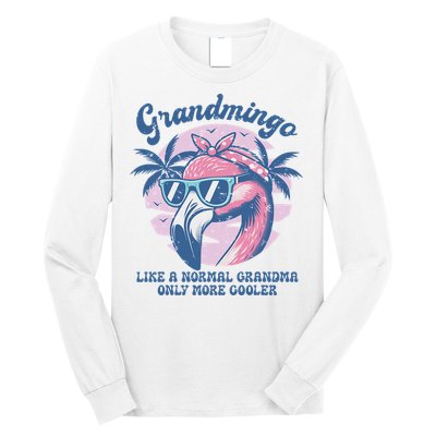 Vintage Grandmingo Flamingo Grandma Summer Vacation Women Long Sleeve Shirt