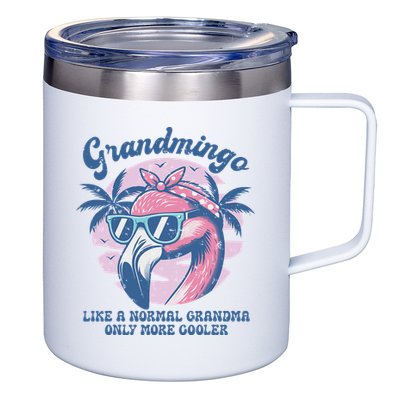 Vintage Grandmingo Flamingo Grandma Summer Vacation Women 12oz Stainless Steel Coffee Mug