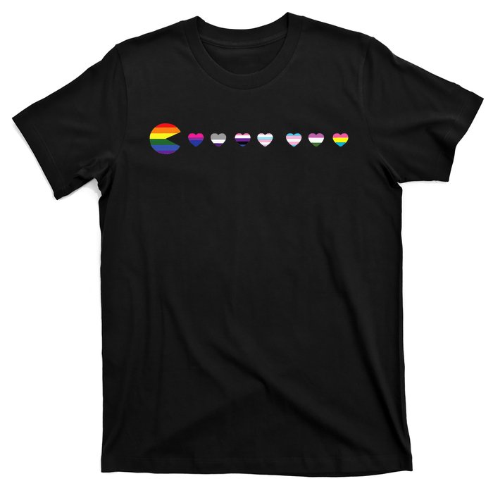 Video Game Funny Gaming LGBT Q Ally Pride Flag Gamer T-Shirt