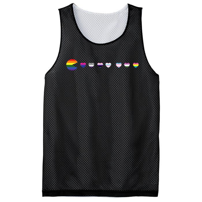 Video Game Funny Gaming LGBT Q Ally Pride Flag Gamer Mesh Reversible Basketball Jersey Tank