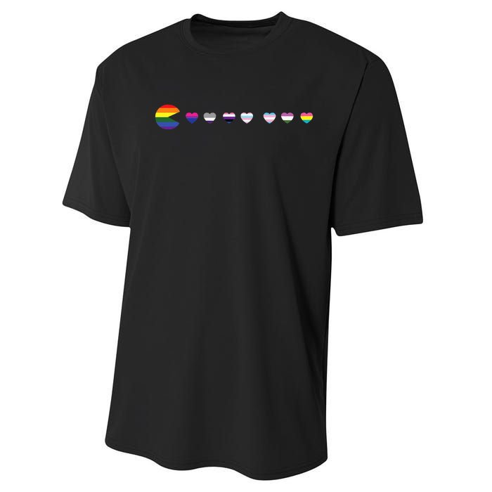 Video Game Funny Gaming LGBT Q Ally Pride Flag Gamer Performance Sprint T-Shirt