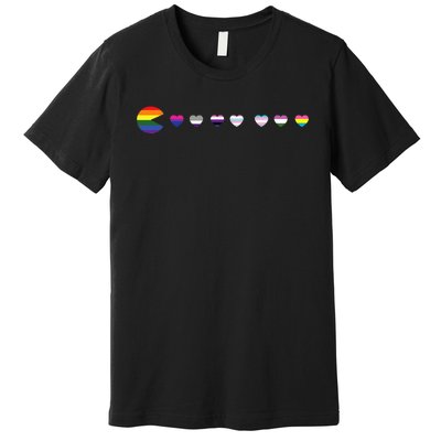 Video Game Funny Gaming LGBT Q Ally Pride Flag Gamer Premium T-Shirt