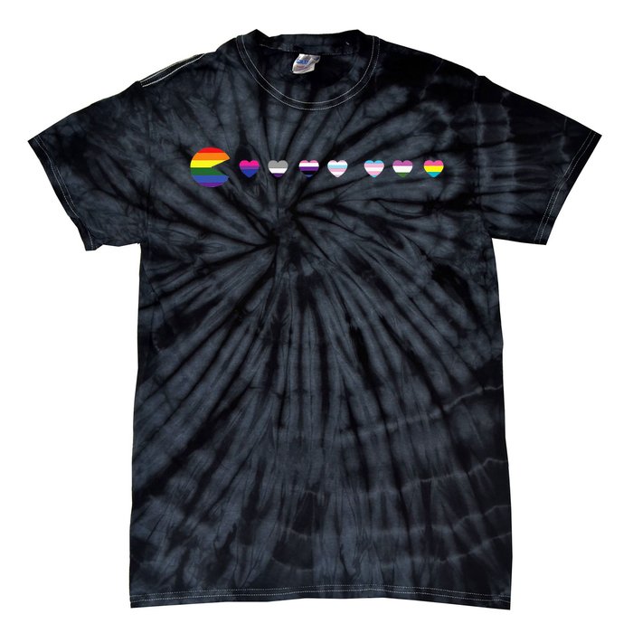 Video Game Funny Gaming LGBT Q Ally Pride Flag Gamer Tie-Dye T-Shirt