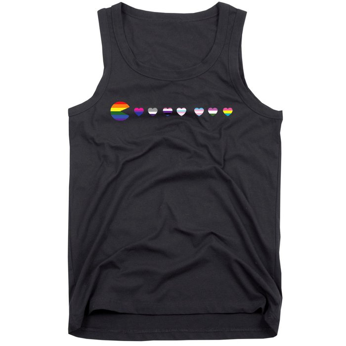 Video Game Funny Gaming LGBT Q Ally Pride Flag Gamer Tank Top