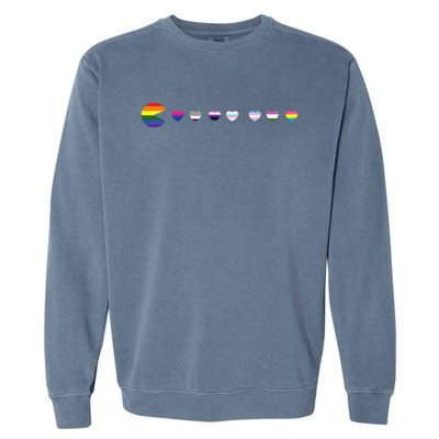 Video Game Funny Gaming LGBT Q Ally Pride Flag Gamer Garment-Dyed Sweatshirt