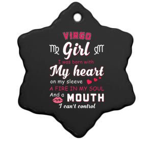 Virgo Girl Funny Quote With Zodiac Sign Birthday Gift Ceramic Star Ornament