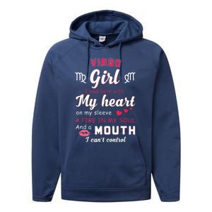 Virgo Girl Funny Quote With Zodiac Sign Birthday Gift Performance Fleece Hoodie