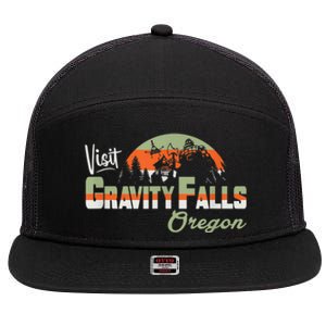 Visit Gravity Falls Home Of The Mystery Shack 7 Panel Mesh Trucker Snapback Hat