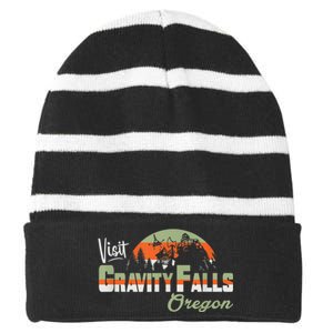 Visit Gravity Falls Home Of The Mystery Shack Striped Beanie with Solid Band