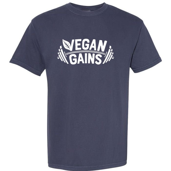 Vegan Gains For Men Women Vegetarian Funny Gym Wear Garment-Dyed Heavyweight T-Shirt