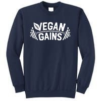 Vegan Gains For Men Women Vegetarian Funny Gym Wear Sweatshirt