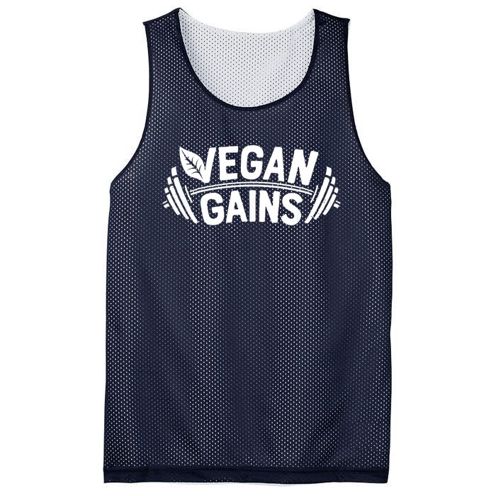 Vegan Gains For Men Women Vegetarian Funny Gym Wear Mesh Reversible Basketball Jersey Tank