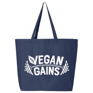 Vegan Gains For Men Women Vegetarian Funny Gym Wear 25L Jumbo Tote