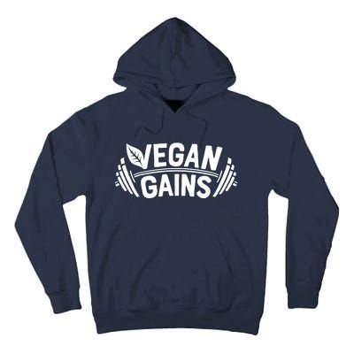 Vegan Gains For Men Women Vegetarian Funny Gym Wear Tall Hoodie