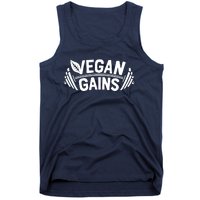 Vegan Gains For Men Women Vegetarian Funny Gym Wear Tank Top