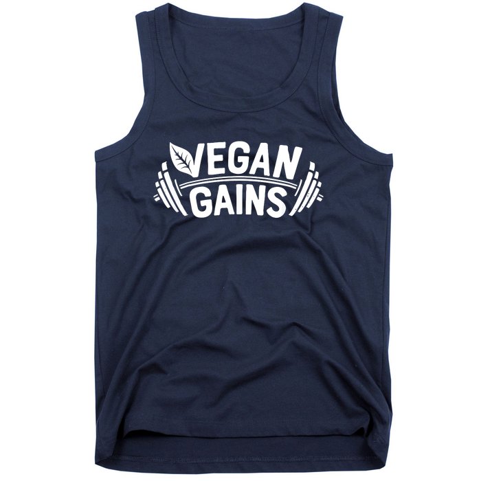 Vegan Gains For Men Women Vegetarian Funny Gym Wear Tank Top