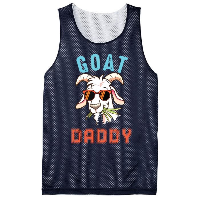 Vintage Goat Funny Daddy Cute Goat Sunglasses Farmer Family Mesh Reversible Basketball Jersey Tank