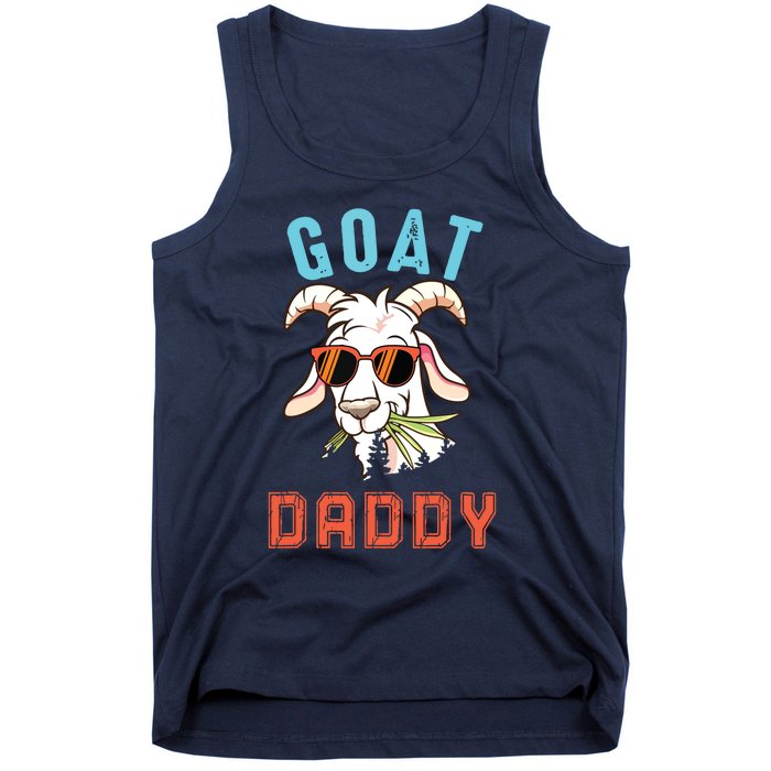 Vintage Goat Funny Daddy Cute Goat Sunglasses Farmer Family Tank Top