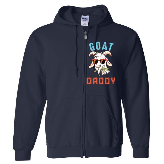 Vintage Goat Funny Daddy Cute Goat Sunglasses Farmer Family Full Zip Hoodie