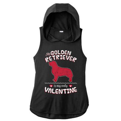 Valentine Gift For Golden Retriever Dad Or Mom Ladies PosiCharge Tri-Blend Wicking Draft Hoodie Tank