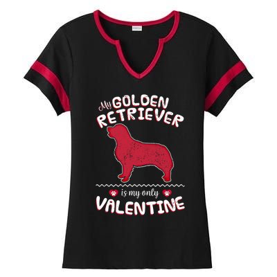 Valentine Gift For Golden Retriever Dad Or Mom Ladies Halftime Notch Neck Tee