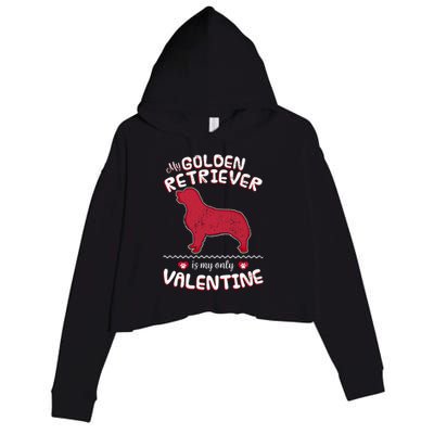 Valentine Gift For Golden Retriever Dad Or Mom Crop Fleece Hoodie