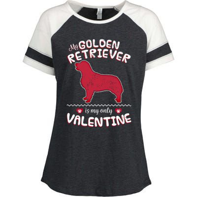 Valentine Gift For Golden Retriever Dad Or Mom Enza Ladies Jersey Colorblock Tee