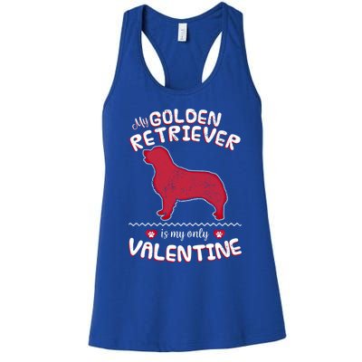 Valentine Gift For Golden Retriever Dad Or Mom Women's Racerback Tank