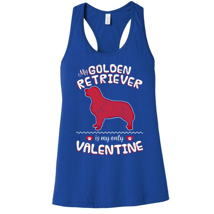 Valentine Gift For Golden Retriever Dad Or Mom Women's Racerback Tank