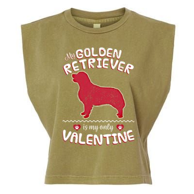 Valentine Gift For Golden Retriever Dad Or Mom Garment-Dyed Women's Muscle Tee