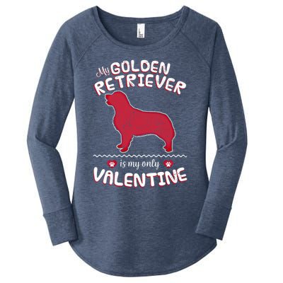 Valentine Gift For Golden Retriever Dad Or Mom Women's Perfect Tri Tunic Long Sleeve Shirt