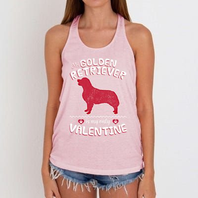 Valentine Gift For Golden Retriever Dad Or Mom Women's Knotted Racerback Tank