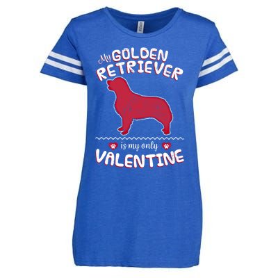 Valentine Gift For Golden Retriever Dad Or Mom Enza Ladies Jersey Football T-Shirt